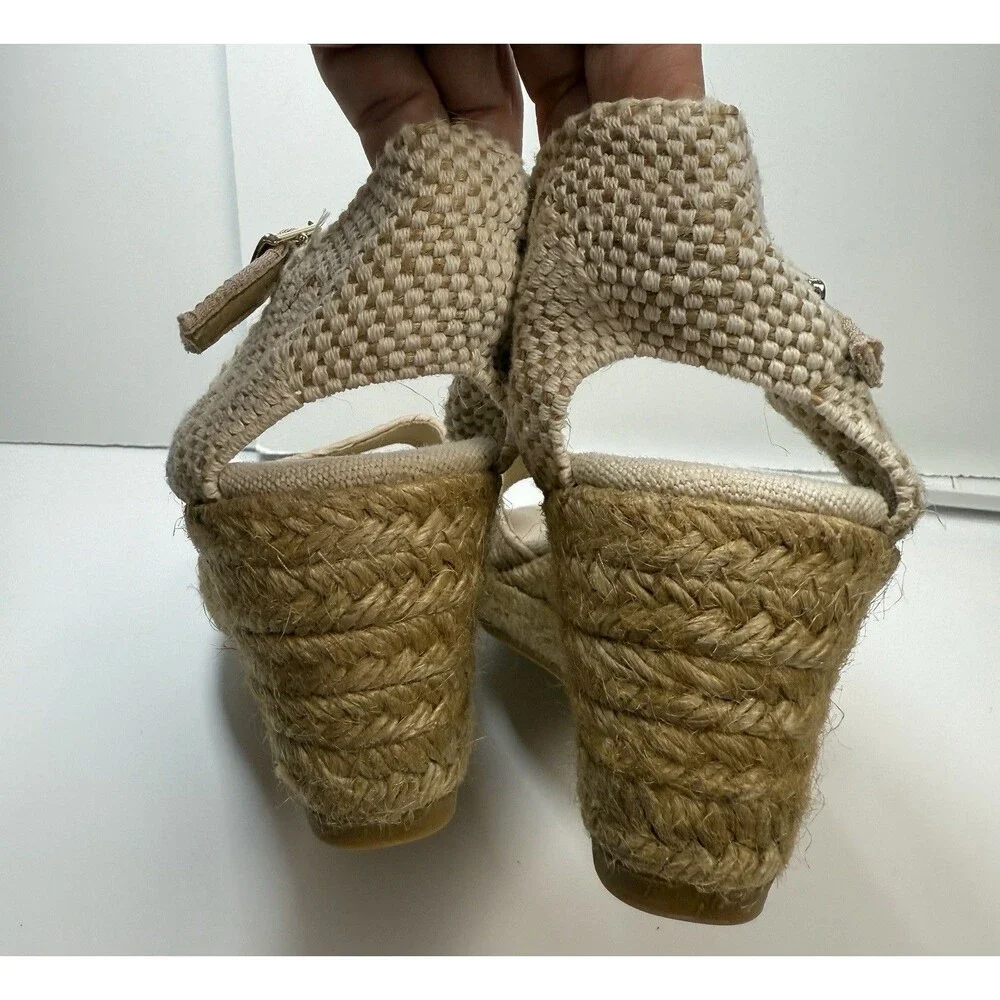 Toni Pons Origens Open Toe Wedge Espadrille Sandals In Natural Sz 8 New
